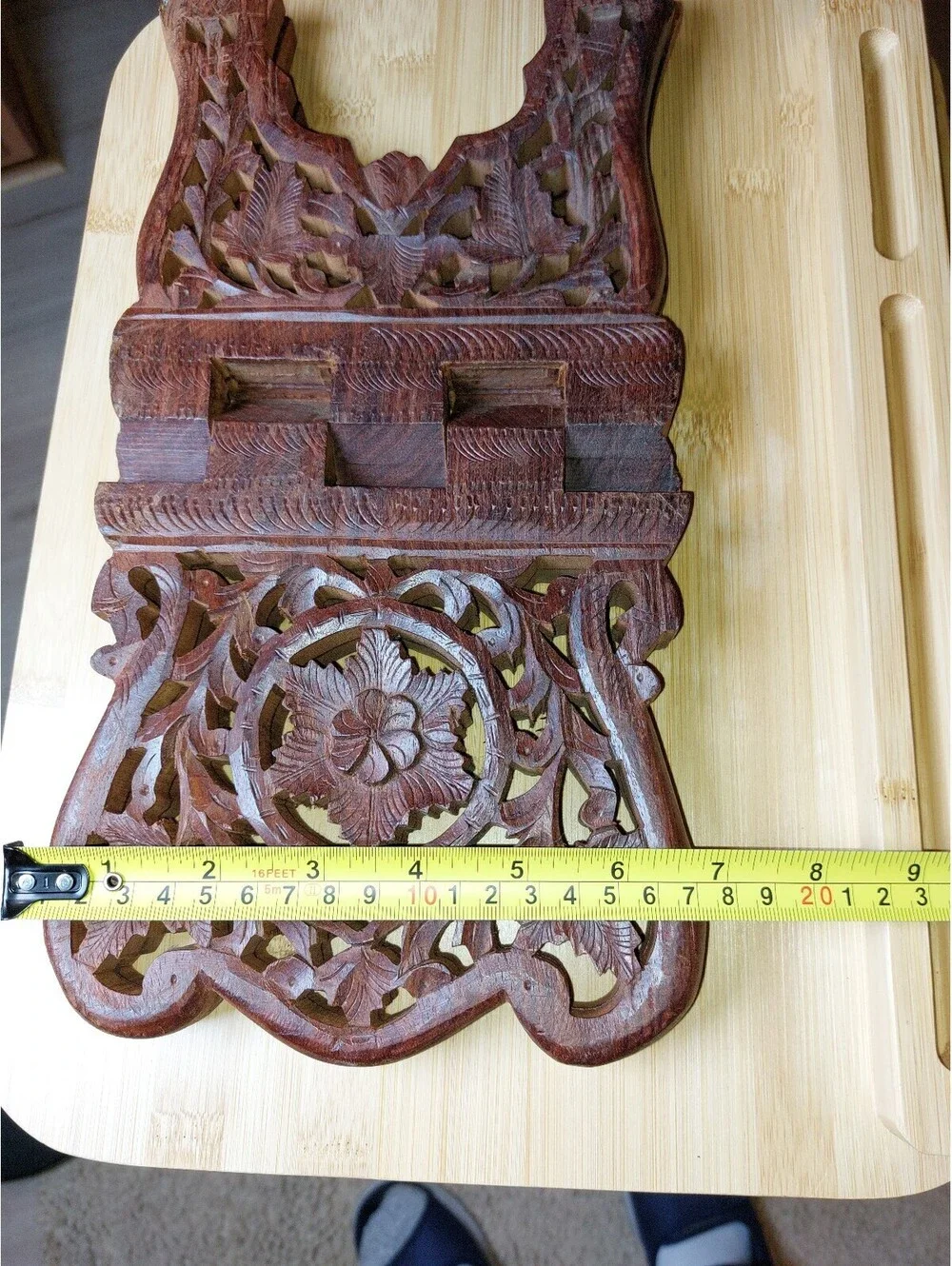 Hand Carved wooden Bible holder India